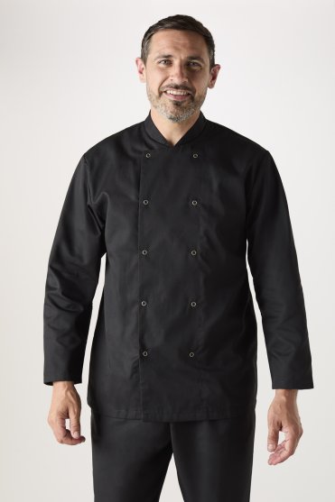SJ Unisex Long Sleeve Chef's Jacket, Black