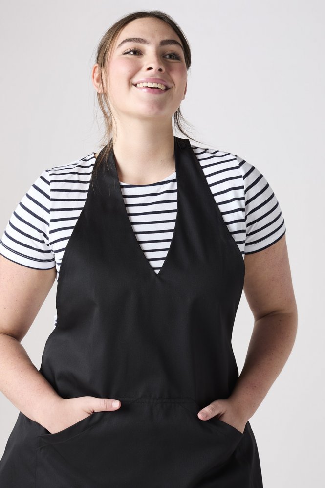SJ V-Neck Apron, Black
