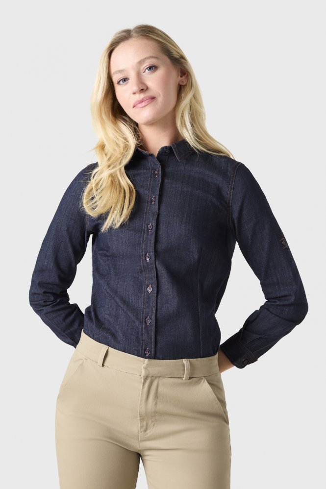 SJ Women's Denim Shirt, Blue Denim