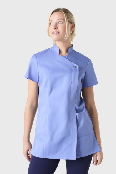 SJ Women's Feature Press Stud Tunic, Ciel Blue