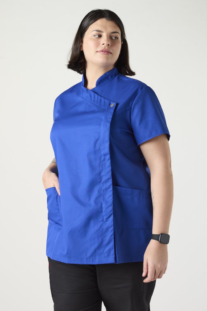 SJ Women's Feature Press Stud Tunic, Cobalt Blue
