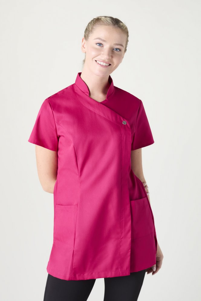 SJ Women's Feature Press Stud Tunic, Hot Pink