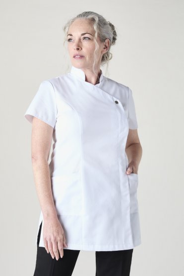 SJ Women's Feature Press Stud Tunic, White