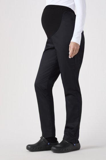 SJ Women's Flat Front Trousers, Maternity, Black