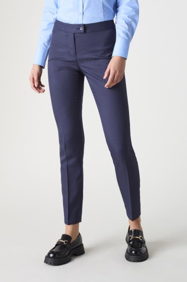 SJ Women's Lightweight Beauty Trousers, Slim Fit, Regular Length, Navy