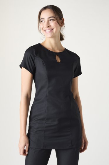 SJ Women's Lightweight Keyhole Tunic with Pockets, Black