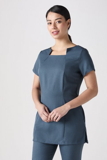 SJ Women's Lightweight Square Neck Tunic with Pockets, Petrol
