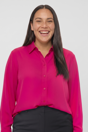 SJ Women's Long Sleeve Blouse, Hot Pink