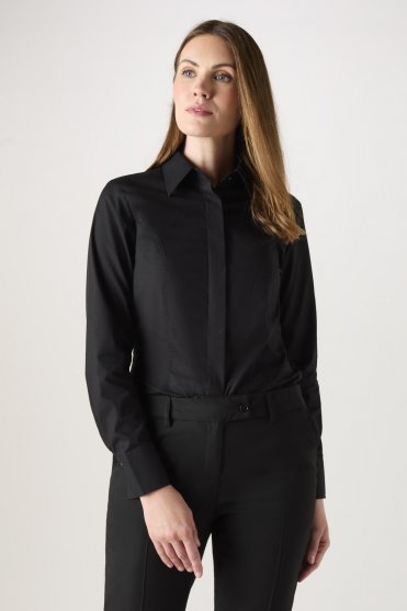 SJ Women's Long Sleeve Shirt with Stretch, Black