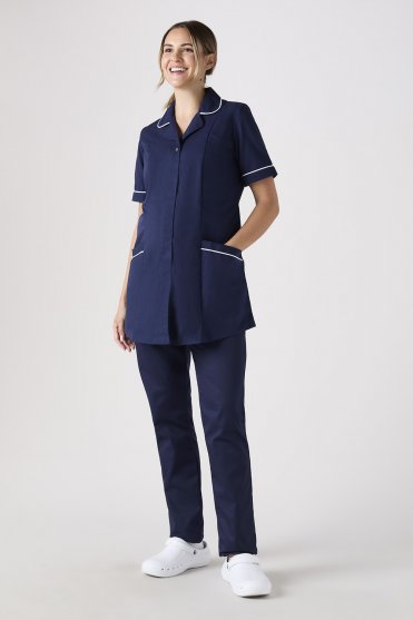 SJ Women's Maternity Healthcare Tunic, Navy/White