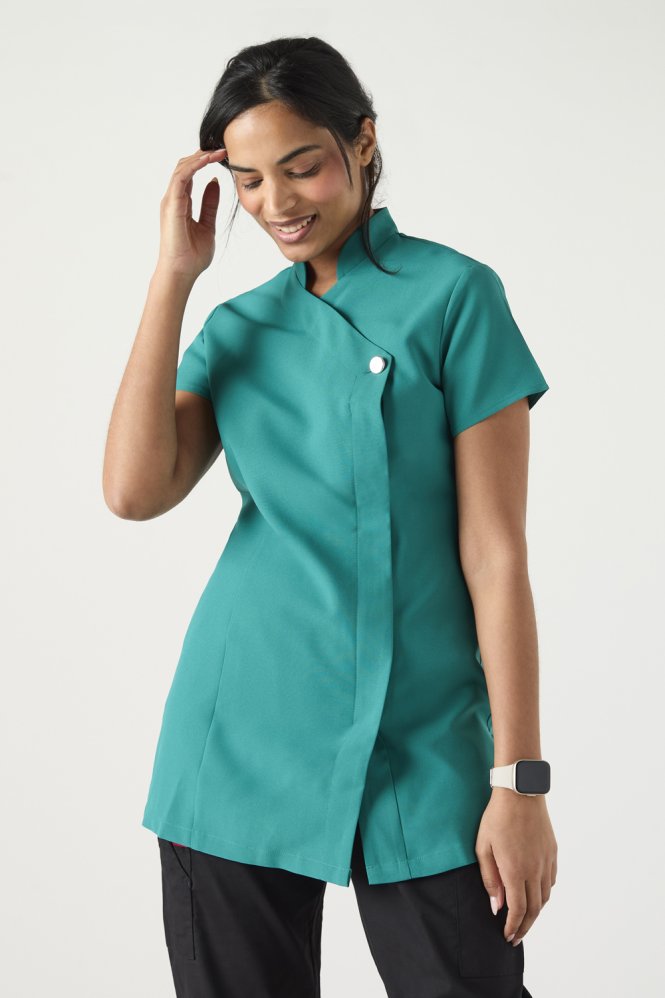 SJ Women's One Button Tunic, Jade