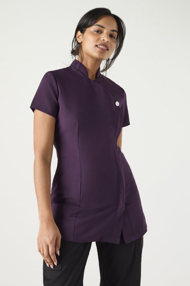 SJ Women's One Button Tunic, Plum
