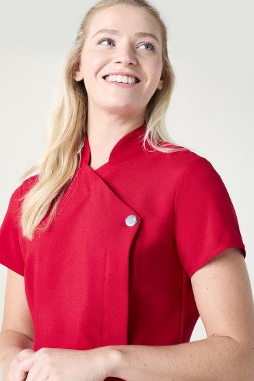 SJ Women's One Button Tunic, Red
