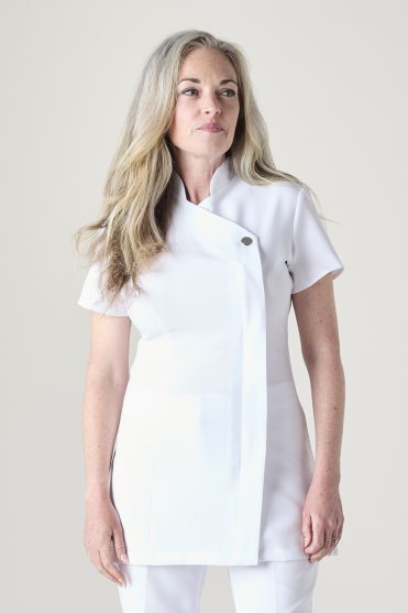 SJ Women's One Button Tunic, White
