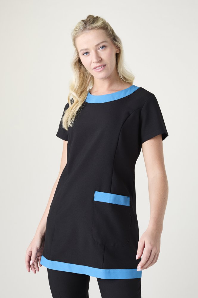 SJ Women's Retro Tunic, Black/Teal