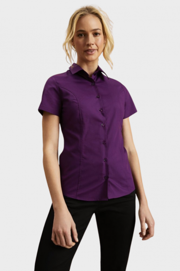 SJ Women's Short Sleeve Shirt, Plum