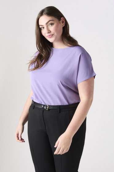 SJ Women's Slash Neck Blouse, Lilac
