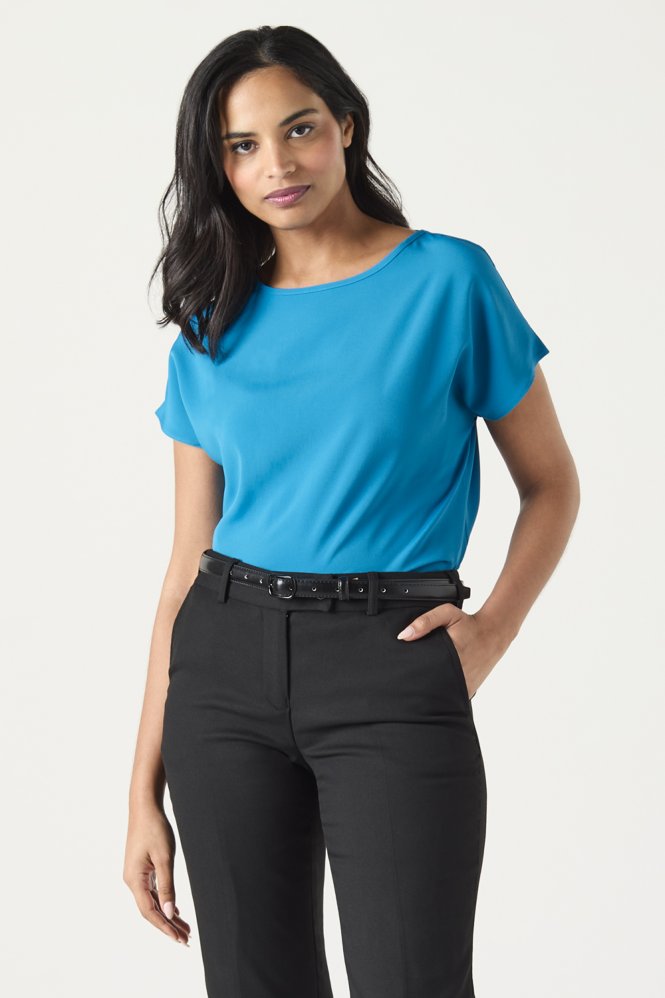 SJ Women's Slash Neck  Blouse, Teal