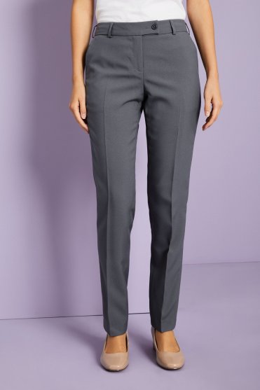 SJ Women's Slim Leg Trouser, Unhemmed Length, Grey