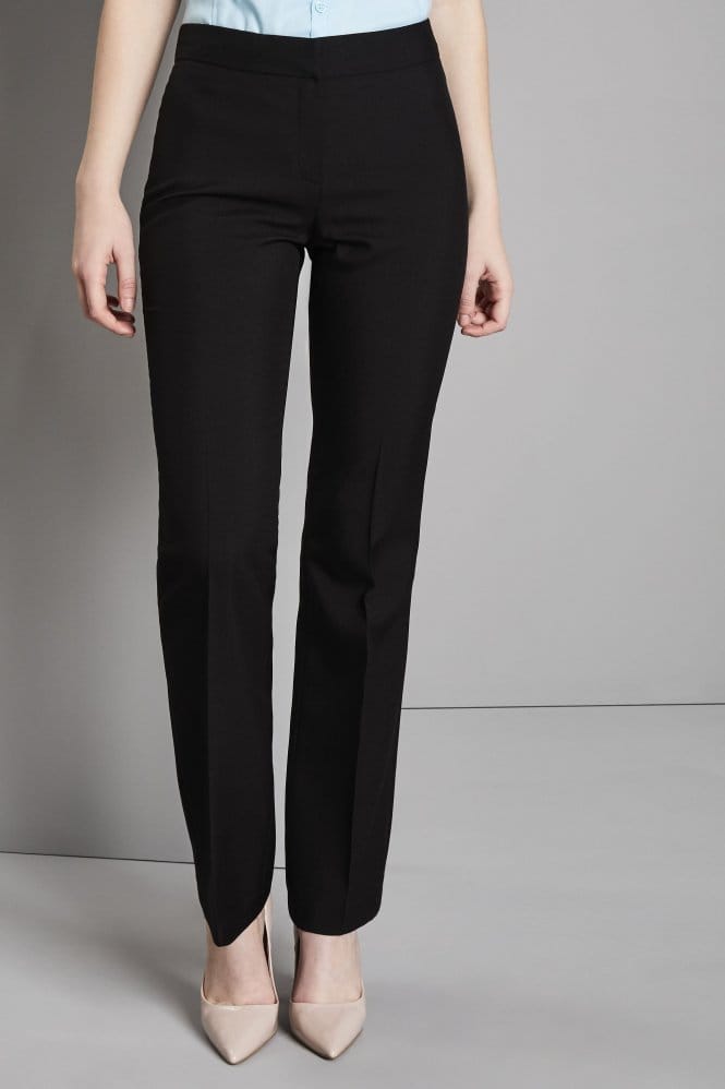 SJ Women's Unhemmed Bootleg Salon Trousers, Black