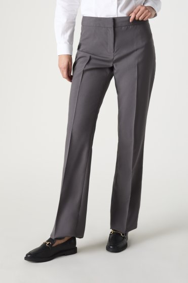 SJ Women's Unhemmed Bootleg Salon Trousers, Graphite