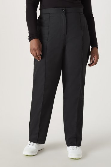 SJ Women's Unhemmed Flat Front Trouser, Black