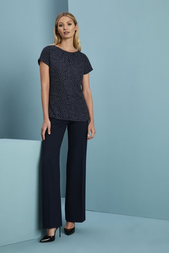 SJ Women's Unhemmed Parallel Leg Trousers, Navy