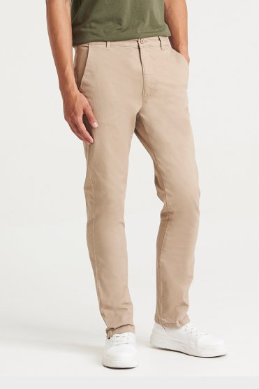 So Denim Adam Men's Slim Stretch Chino Trousers, Regular Length, Stone