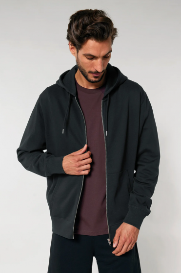 Stanley Stella Unisex Cultivator 2.0 Zip Through Hooded Sweatshirt, Black