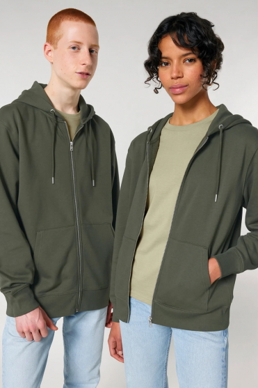 Stanley Stella Unisex Cultivator 2.0 Zip Through Hooded Sweatshirt, Khaki