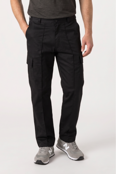 Uneek Men's Cargo Trousers, Black