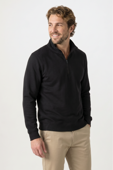 Uneek Unisex 1/4 Zip Sweatshirt, Black