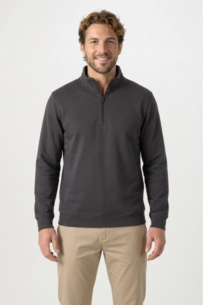 Uneek Unisex 1/4 Zip Sweatshirt, Charcoal