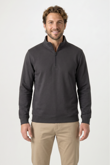 Uneek Unisex 1/4 Zip Sweatshirt, Charcoal