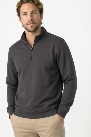 Uneek Unisex 1/4 Zip Sweatshirt, Charcoal