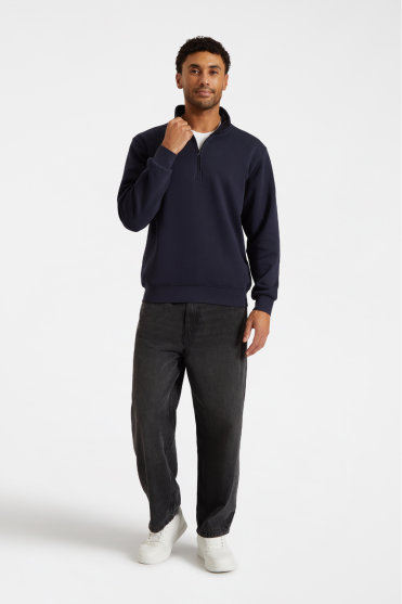 Uneek Unisex 1/4 Zip Sweatshirt, Navy