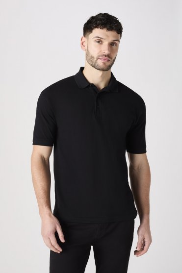 Uneek Unisex 100% Cotton Polo Shirt, Black