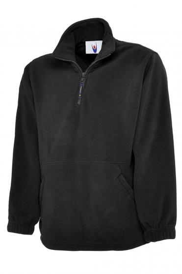 Uneek Unisex Classic 1/4 Zip Fleece Jacket, Black