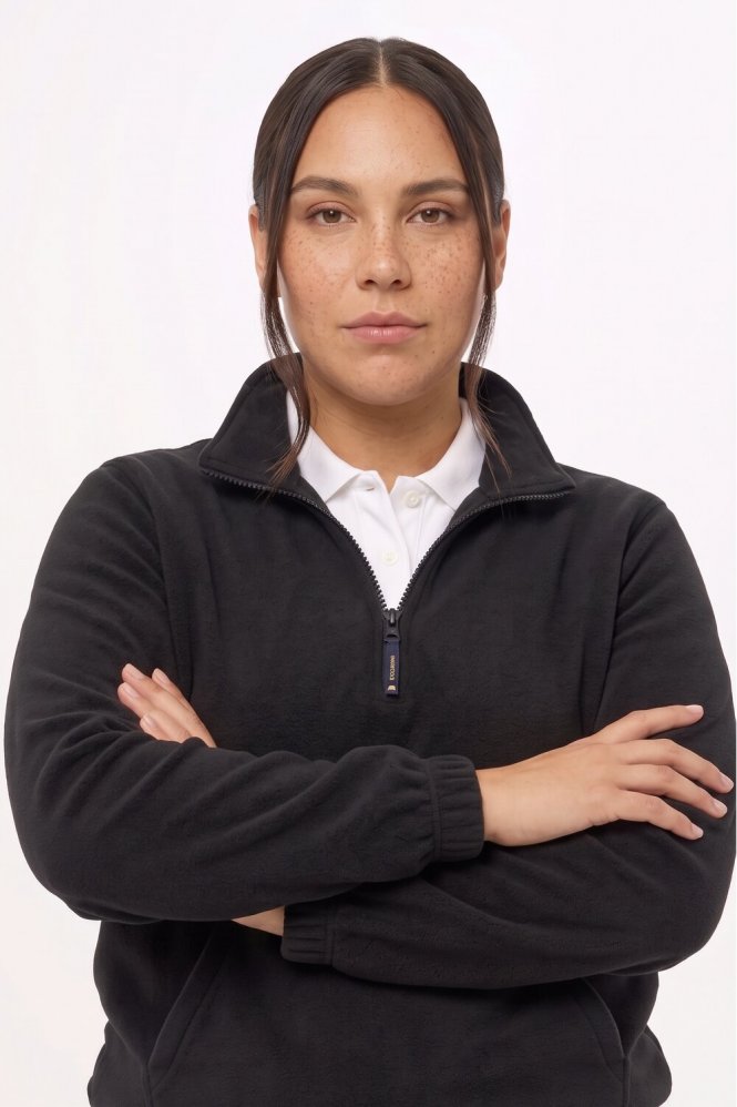 Uneek Unisex Classic 1/4 Zip Fleece Jacket, Black