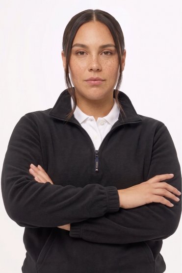 Uneek Unisex Classic 1/4 Zip Fleece Jacket, Black
