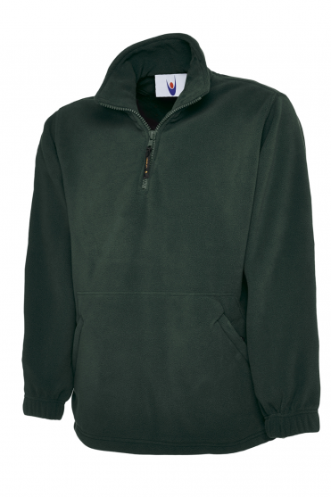 Uneek Unisex Classic 1/4 Zip Fleece Jacket, Bottle Green