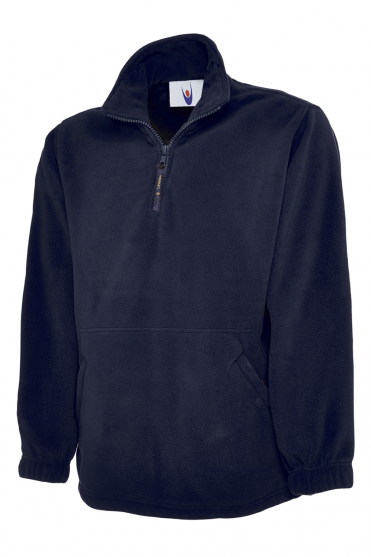 Uneek Unisex Classic 1/4 Zip Fleece Jacket, Navy