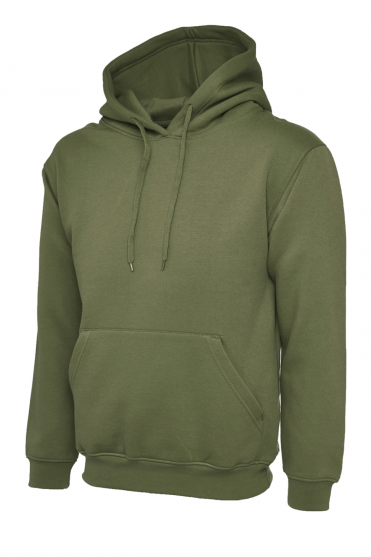 Uneek Unisex Classic Hoodie, Olive