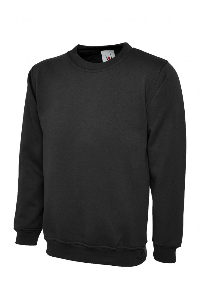 Uneek Unisex Classic Sweatshirt, Black