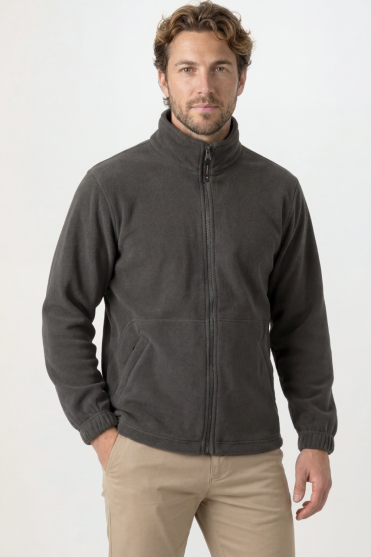 Uneek Unisex Full Zip Micro Fleece Jacket, Charcoal