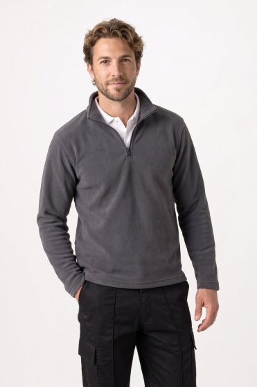 Uneek Unisex Lightweight 1/4 Zip Micro Fleece Jacket, Charcoal