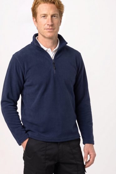 Uneek Unisex Lightweight 1/4 Zip Micro Fleece Jacket, Navy