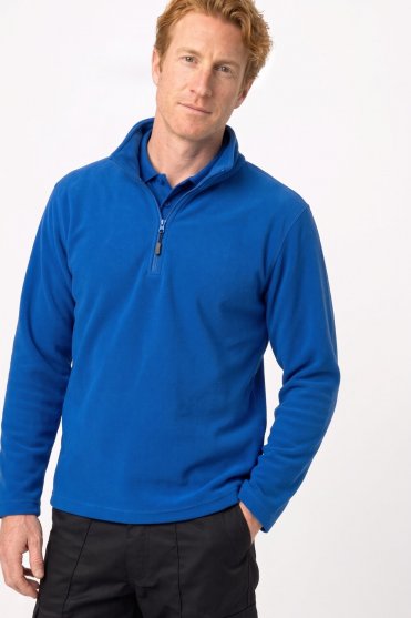 Uneek Unisex Lightweight 1/4 Zip Micro Fleece Jacket, Royal Blue