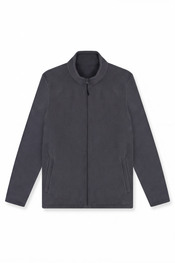 Uneek Unisex Lightweight Full Zip Micro Fleece Jacket, Charcoal
