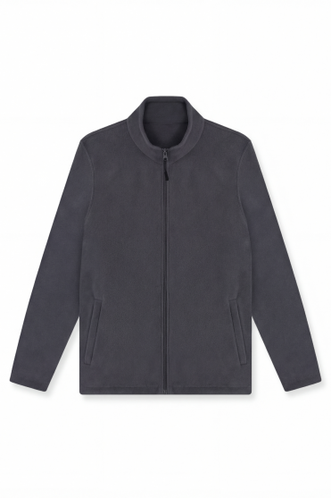 Uneek Unisex Lightweight Full Zip Micro Fleece Jacket, Charcoal